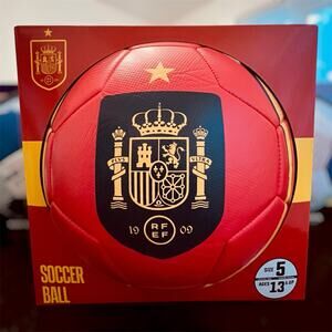 RFEF Royal Spanish World Cup Spain Red Soccer Ball Size 5 Officially Licensed